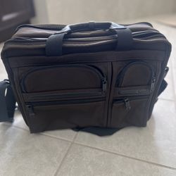 TUMI Alpha Ballistic Brown Expandable Briefcase