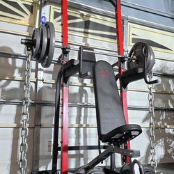 《FREE LOCAL DELIVERY》PULL UP POWER REACK + ADJUSTABLE BENCH + 240 LBS OLYMPIC WEIGHTS + OLYMPIC BARBELL + ADJUSTABLE DUMBBELLS