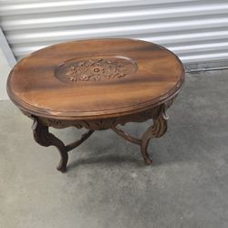 Antique Table,glass Top