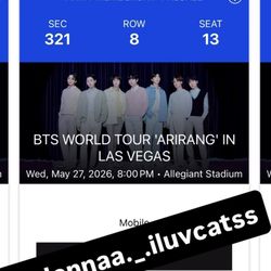BTS Las Vegas ticket. Row 321!! May 27