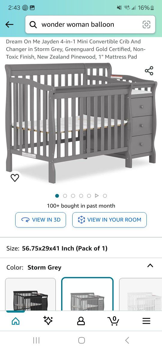 Dream On Me 4-1 Crib With Changing Table