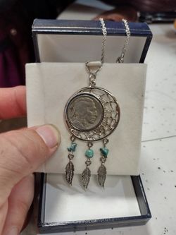5¢ Silver Necklace Dreamcatcher