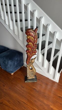 Pier One Large Decorative phoenix wood Sculpture Floor Statue