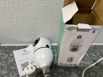 Light Bulb Security Camera, Optigard Camera Light Bulb,360°Panoramic 1080P IP E27 Light Bulb Camera Optiguard Camera Light Bulb,