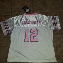 Dalla's Cowboy's Throw Back Jersey Pink Authentic Size 12/14 Girl's Apparel