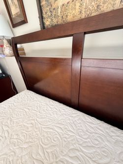 Mahogany Queen BED Frame/ headboard plus Mattress