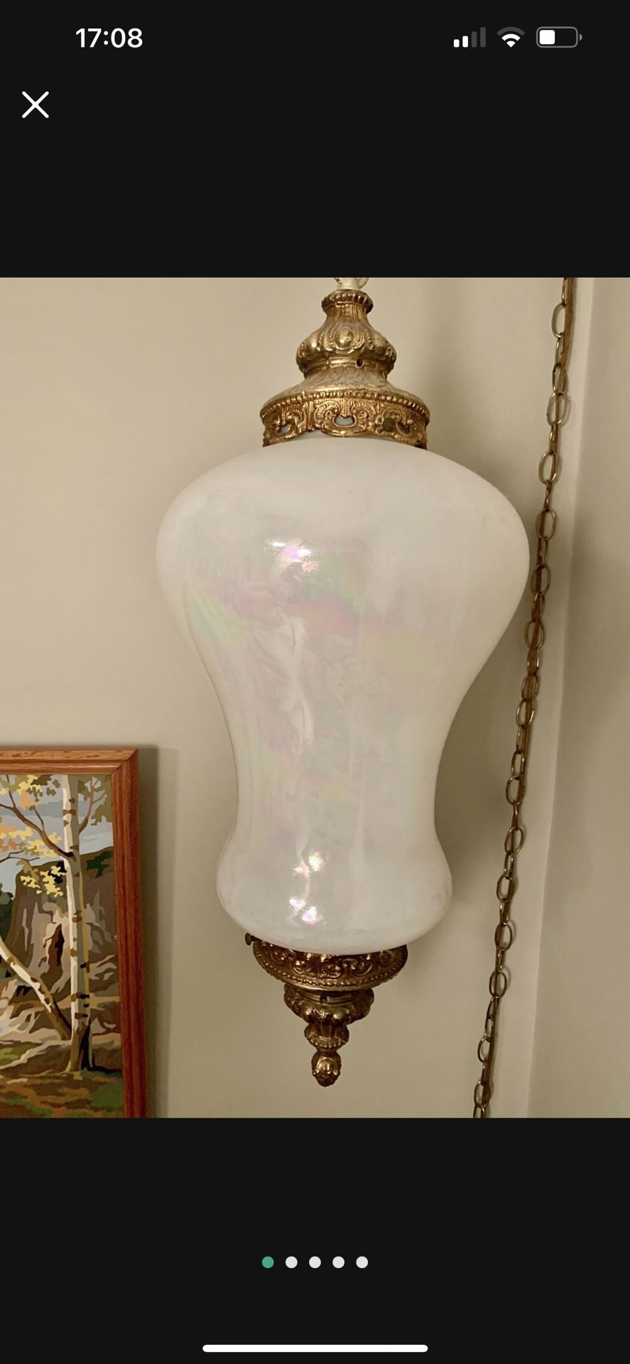 Mid Century Hanging Swag lamp