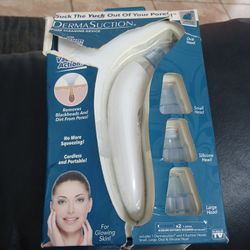 DermaSuction Pore Cleaning Device Removes Blackheads Vacuum Action #Damaged Box#