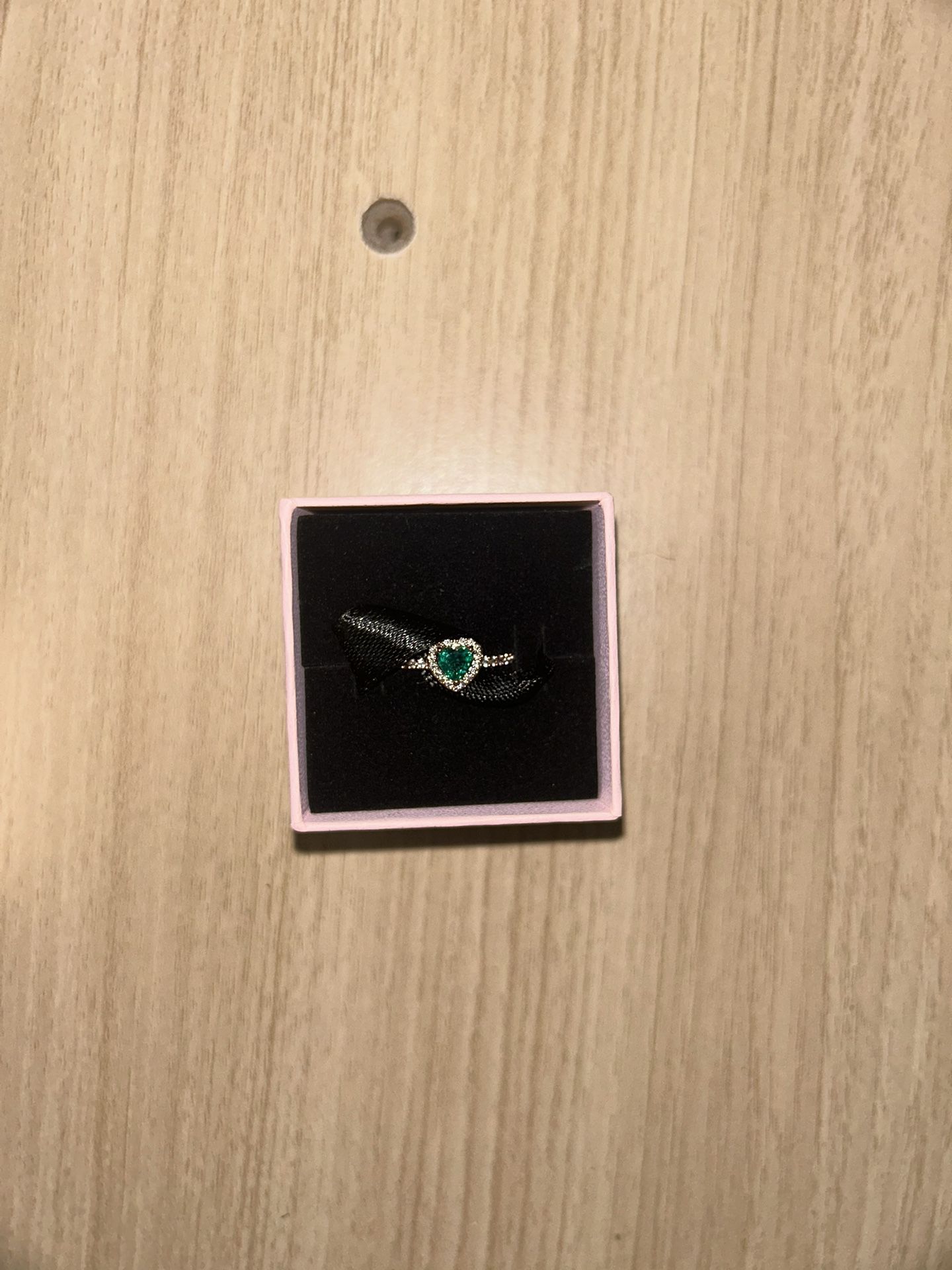 Pandora Rose Gold And Emerald Ring 