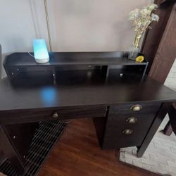 48” Black Wood Computer Desk – Like New
