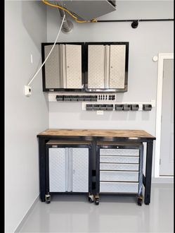 Gladiator garage cabinets & bench
