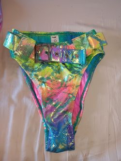 Holographic Rainbow Snakeskin Bikini Bottoms S/M