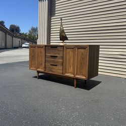 Mid Century Modern Refinished Credenza Sideboard 