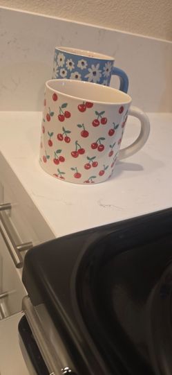Cherry Print Ceramic Coffee Mug