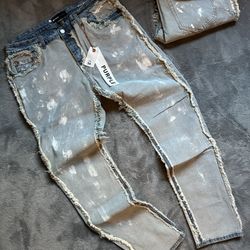Purple Jeans inside out Painted Style 