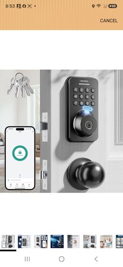 Ulecoce Fingerprint Keypad Deadbolt with Knob Set, Keyless Entry Door Lock with App Control, Door Locks for Front Door, Auto Lock＆One-Touch Lock, 100+