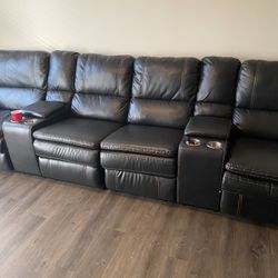 King Size Bed and Box Spring  Dresser and Mirror Sectional Sofa with Recliners  on Both ends . 65 Inch  Smart Tv. 4K