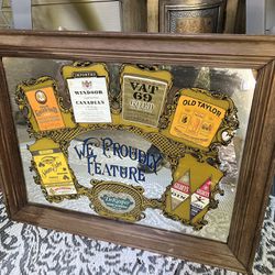 Rare Vintage Bar Beverage Mancave Mirror Sign 