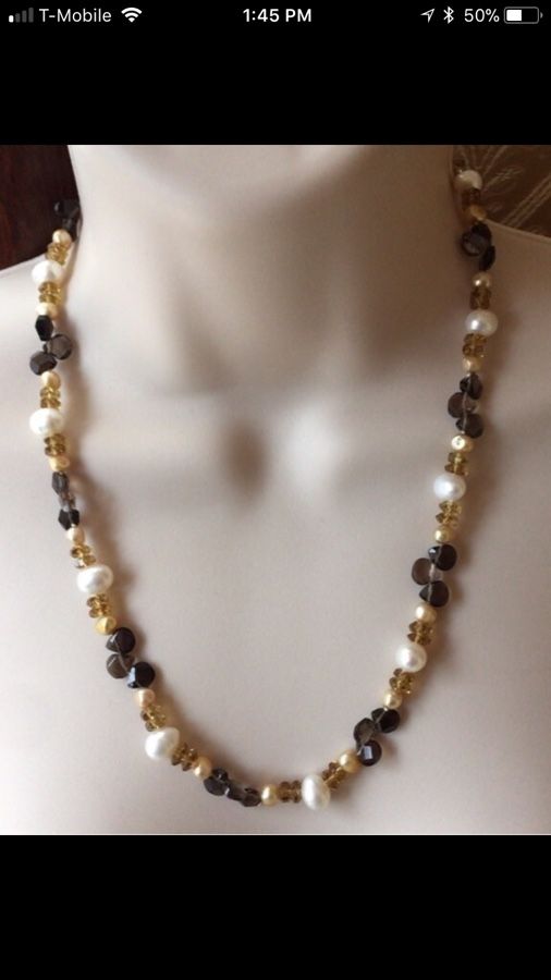 925 STER Silver Assorted Bead Necklace 21”