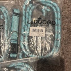 Ladoggo Heavy Duty Reflective Dog Leash 12-16” Neck Size