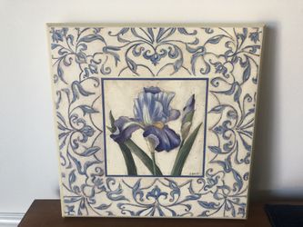 Blue Floral Wall Decor