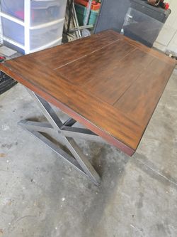 Wood And Metal Coffee Table
