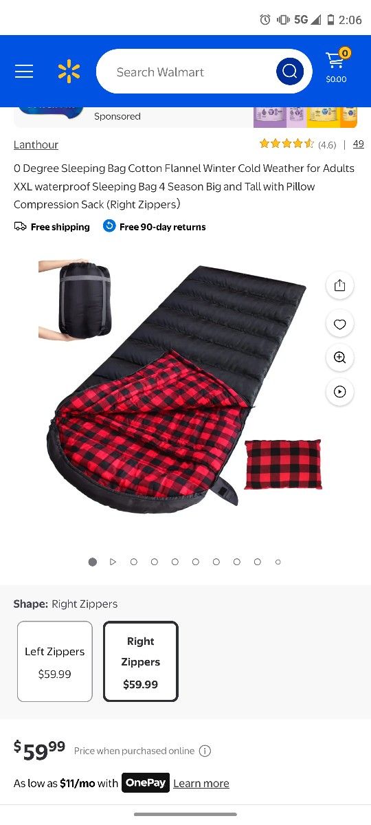 Camping Combo 4 Man Tent And 2 Sleeping Bags New