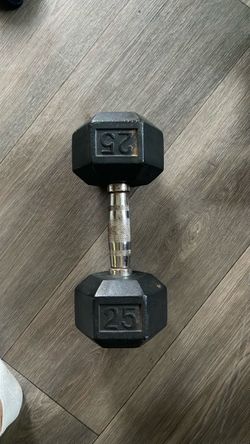 25 lb Rubber Hex Dumbbell
