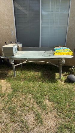 Metal dining table