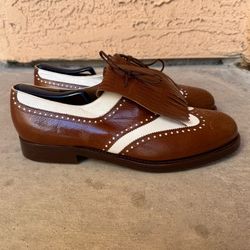 Vintage Fratelli Rossetti Leather Golf Shoes Handcrafted in Italy
