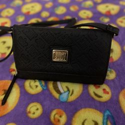 Women’s  Juicy Couture Crossbody Wallet With Two Different Colors,Black  And  Gray Denim