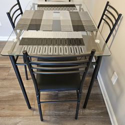 5-Piece Glass Top Dining Table