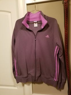 Adidas sweat jacket sz large women's