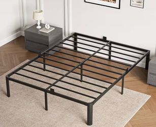 Queen Bed Frame and Platform (black metal)