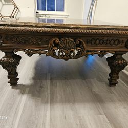 Marble/Wood Coffee Table