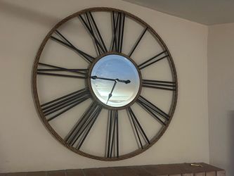 42” Oversized Wall Clock with Mirror Center