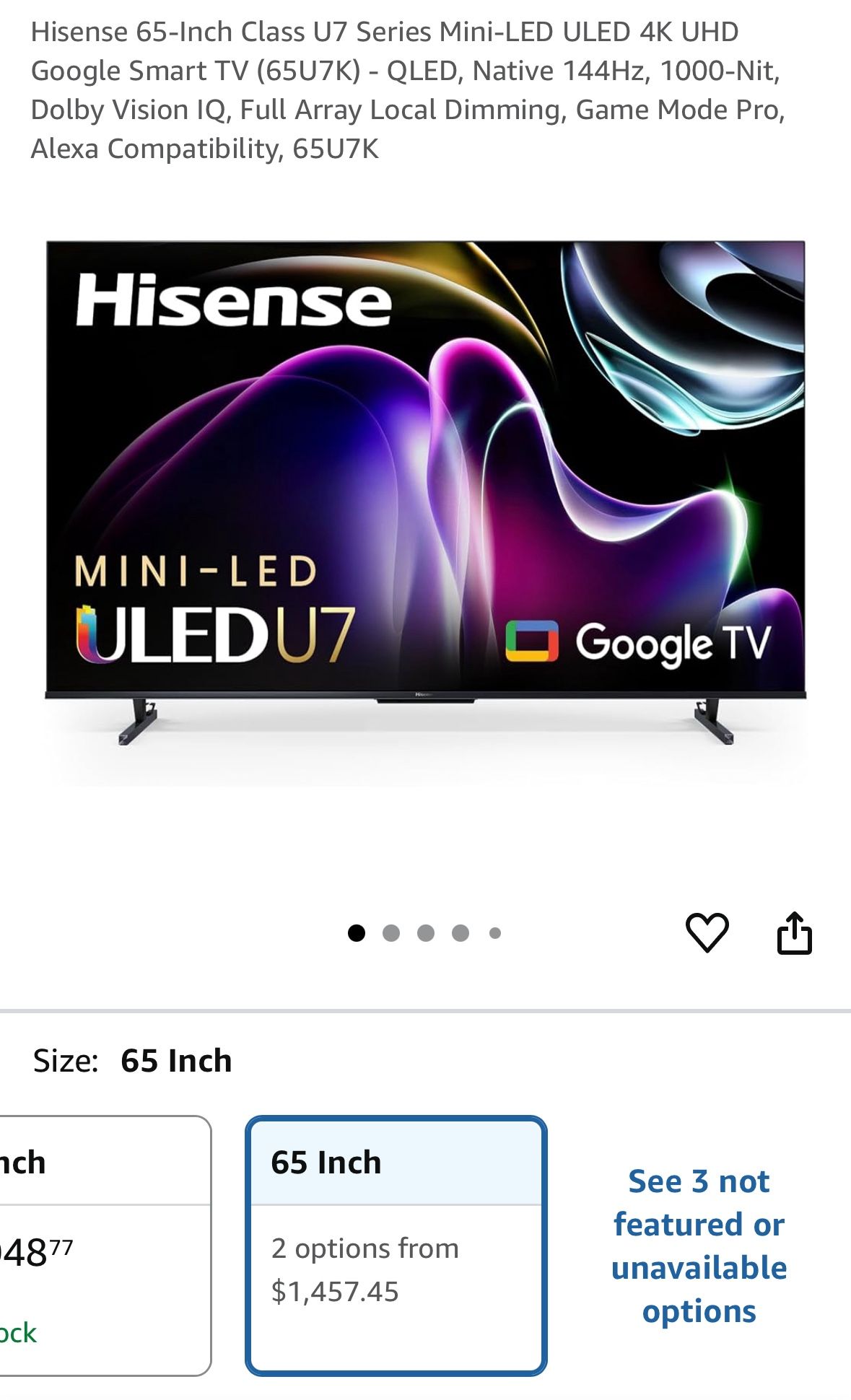 HiSense 65 inch U7 4k UHD (65U7K)