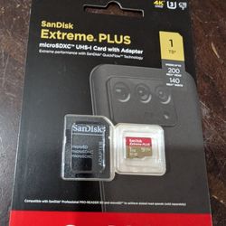 SanDisk Extreme Plus 1TB 4K UHD microSDXC UHS-I Card with Adapter 