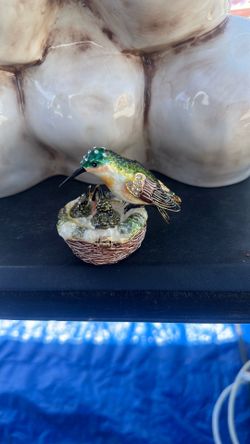 Decorative Bird Nest Trinket Box Hinged Lid Collectible