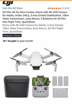 DJI Mini 4K Fly More Combo, Drone with 4K UHD Camera