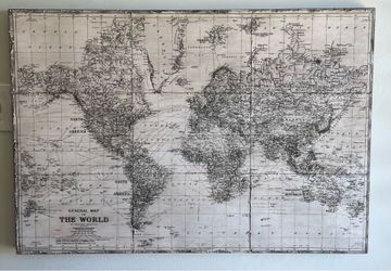 Metal World Map Wall Decor