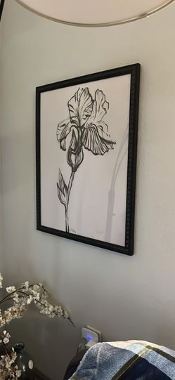 Glass frame flower picture