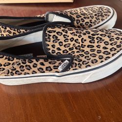 Women Leopard Slip On VANS Size 7 