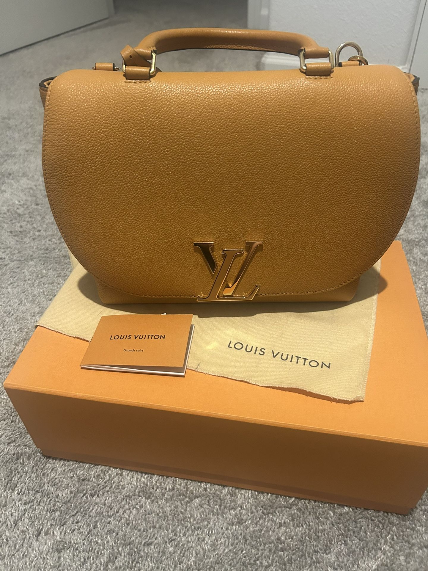 LOUIS VUITTON Top  Handle Taurillon Pebbled LV Volta 2way Handbag Saffron Yellow