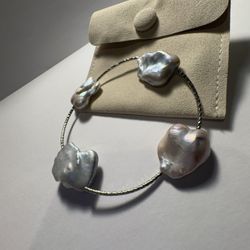 Stainless Steel Grade A Keshi Bracelot