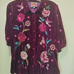 Johnny Was Brand Women's Velvet Top