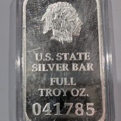 U.S. State Silver Bar Full Troy OZ. 041785