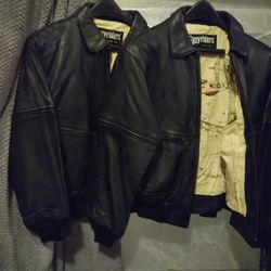 Leather Bomber Style Jacket