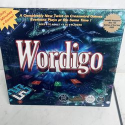  NIB Wordigo A New Twist On Crossword Board Game RiverEdge Games 2003 Educational