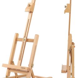 VISWIN 25"H Basic Tabletop H-Frame Easel, Hold Canvas up to 16", Adjustable Sturdy Beech Wood Desktop Art Easel, Portable Painting & Display Table Eas
